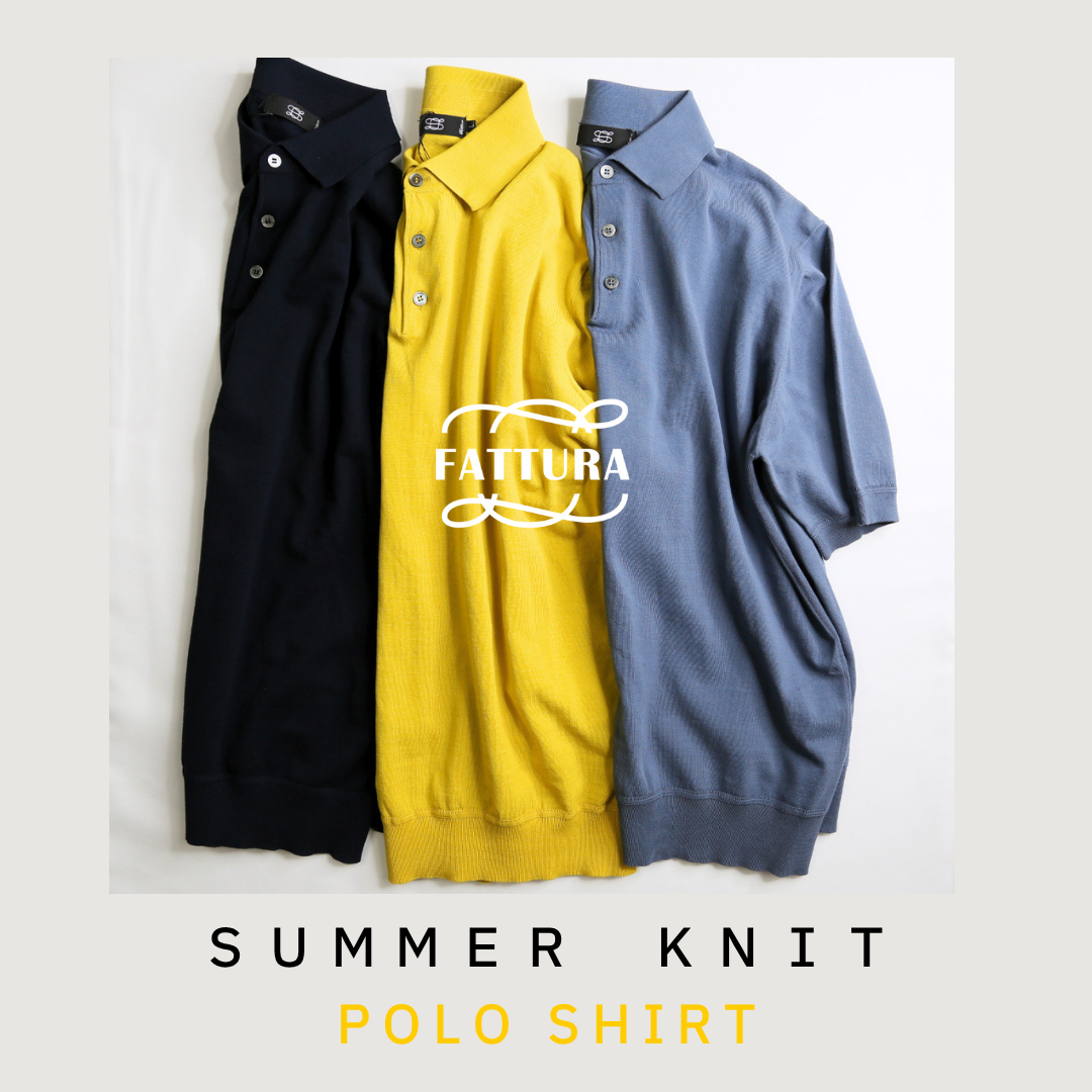 三子糸・ドライサマーニットポロ　半袖 　 FATTURA