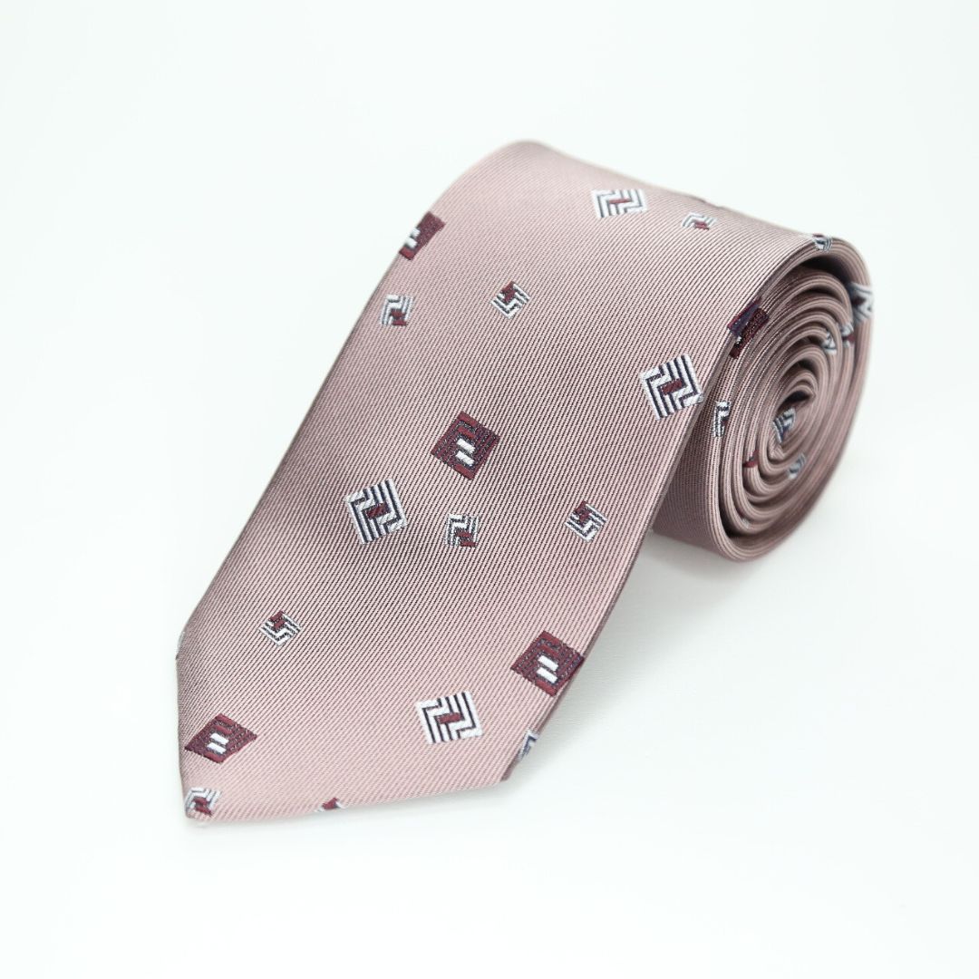 小紋柄ネクタイ  ネイビー  ピンク  FATTURA  日本製  メンズファッション  ネクタイ  コーデ  シルク100％