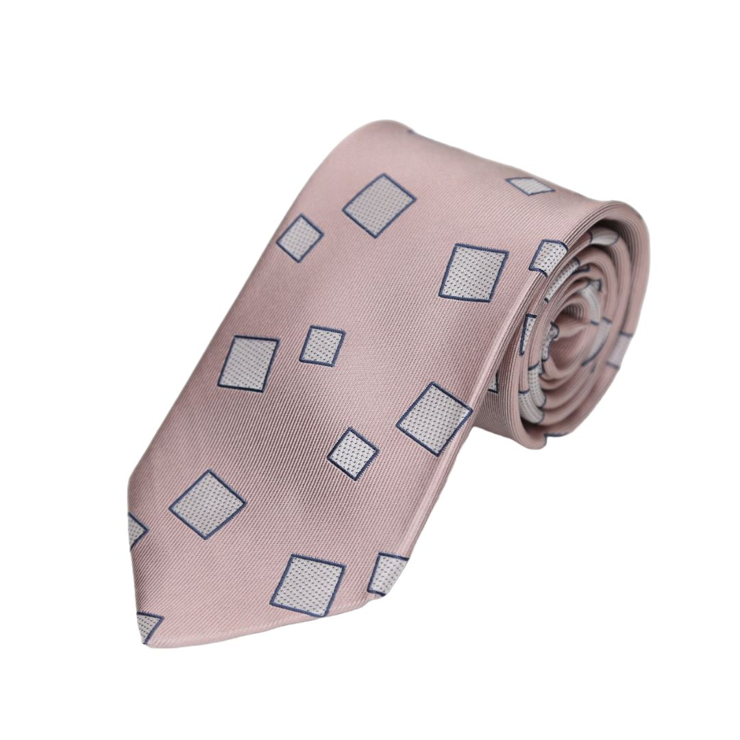 小紋柄ネクタイ  ピンク  ネクタイ  FATTURA  日本製  メンズファッション  ネクタイ  コーデ  シルク100％