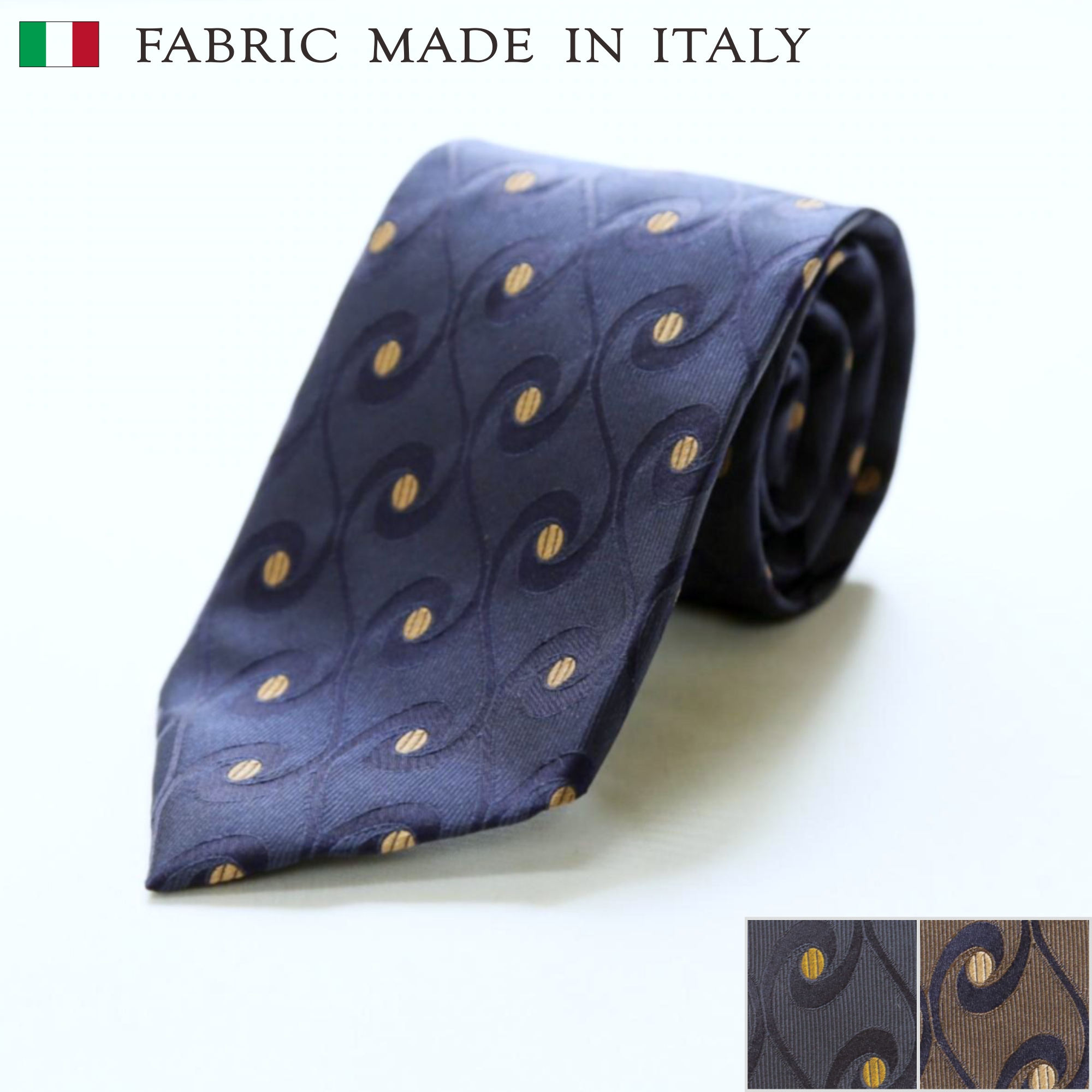 ネクタイ  ドットウェーブパターン イタリア生地